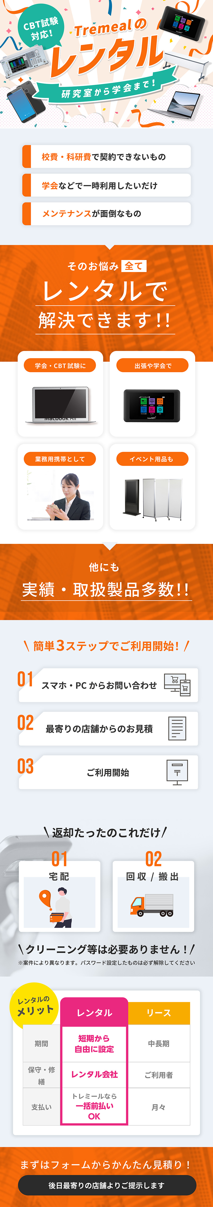 CBT試験対応！Tremealのレンタル　研究室から学会まで！